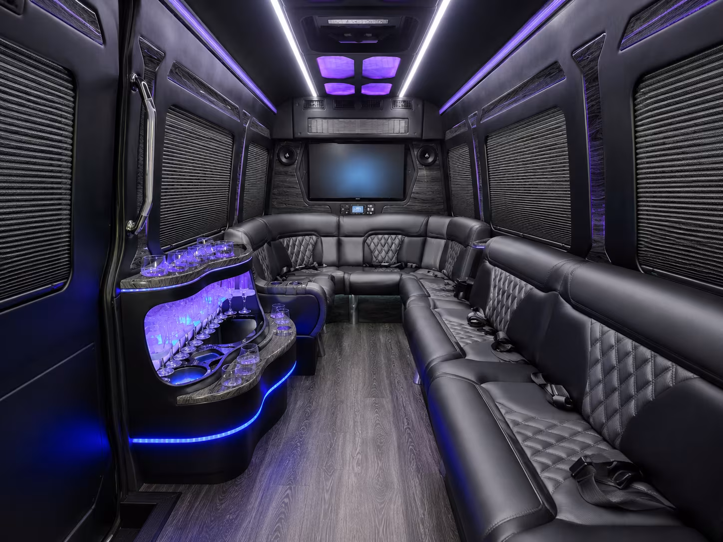 pawtucket 40 passenger party bus inside